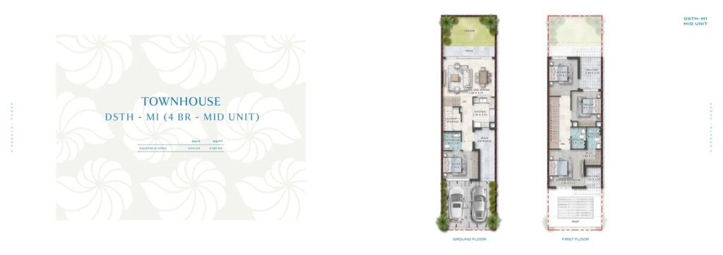 Bermuda at DAMAC Islands 2 — 4BR Townhouse floor plan