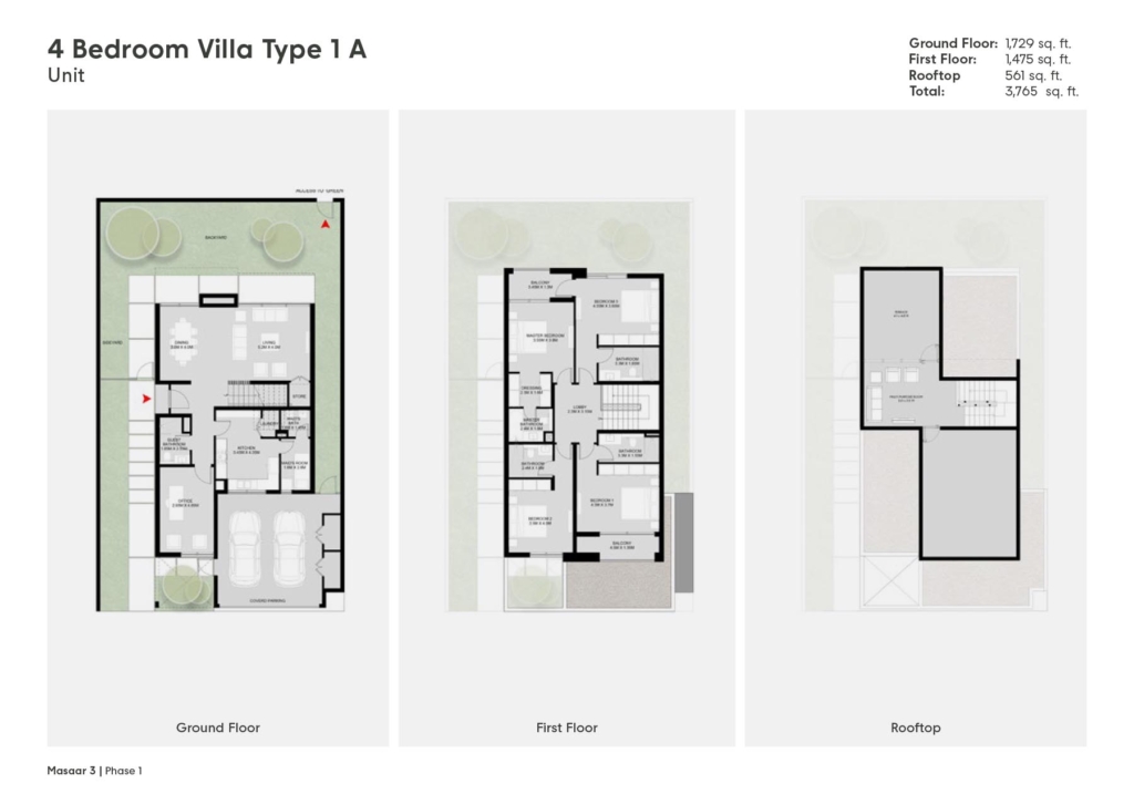 Dana at Masaar 3 Phase 1 — 4BR Villa floor plan