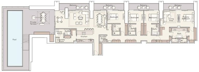 One River Point — 4 Bedrooms floor plan