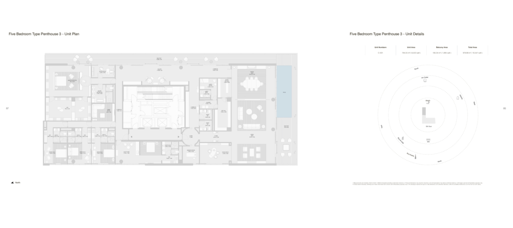 Armani Beach Residences — 5BR Penthouse floor plan