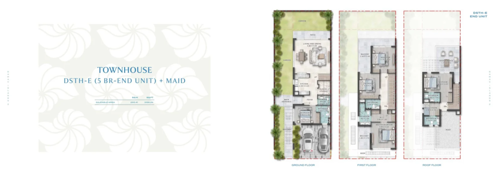 Bermuda at DAMAC Islands 2 — 5BR Townhouse floor plan