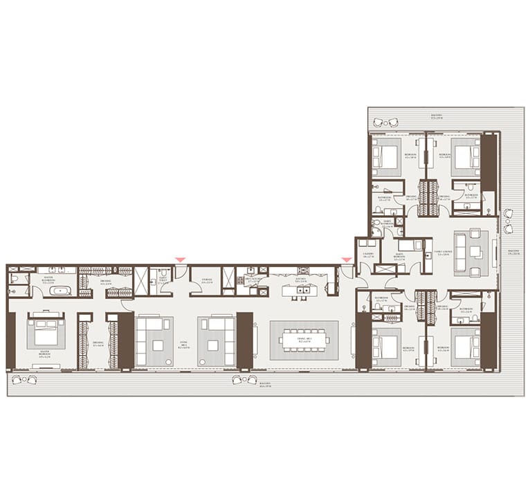 Akala Hotels & Residences — 5BR floor plan