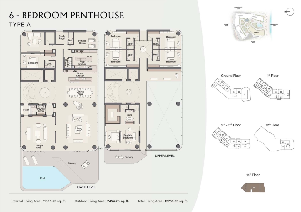 Costa Mare — 6BR Penthouse floor plan