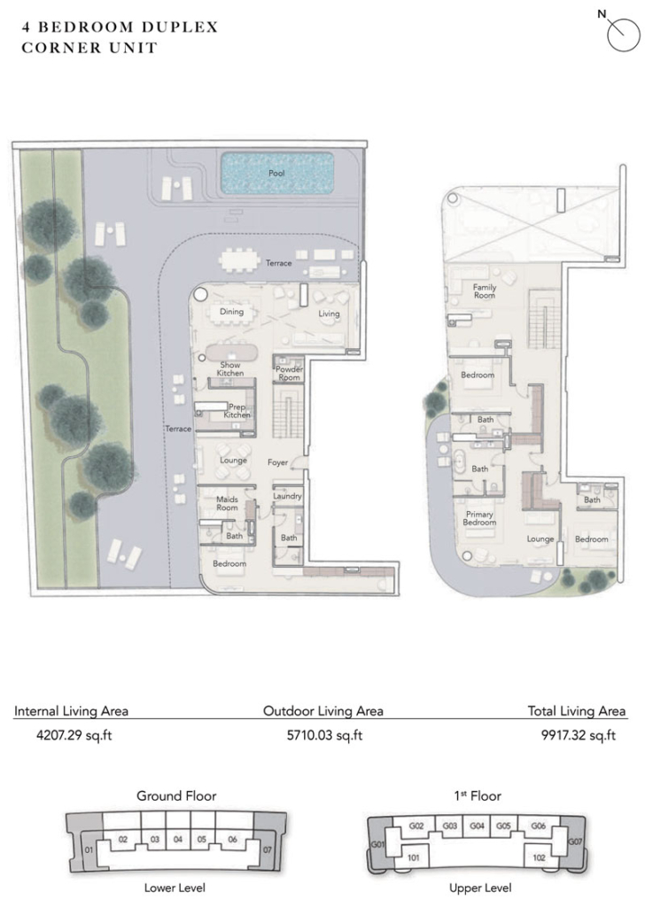 Ocean House — 4BR Duplex floor plan