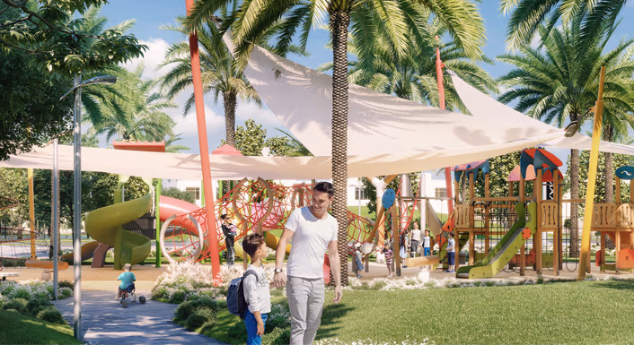 Kids' Play Area object-cover h-full w-full Kids' Play Area Al Maktoum Intl' Airport18-Hole Championship Golf CourseKids' Play AreaCommunity Park