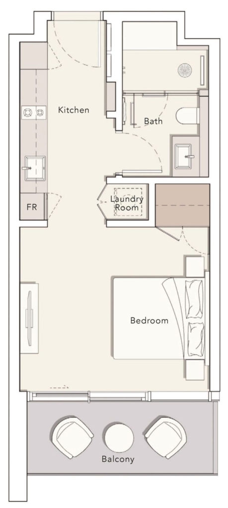 One River Point — Studio floor plan