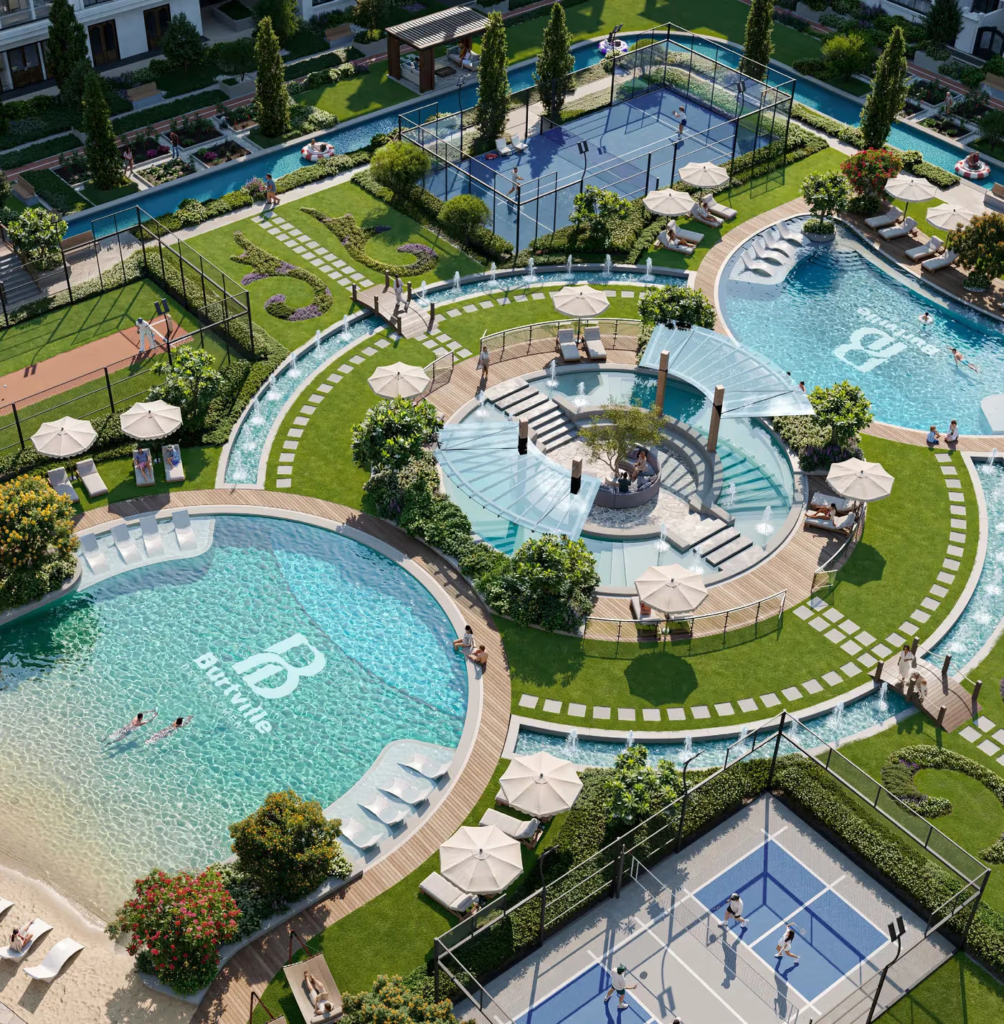 Resort landscape and paddle canal