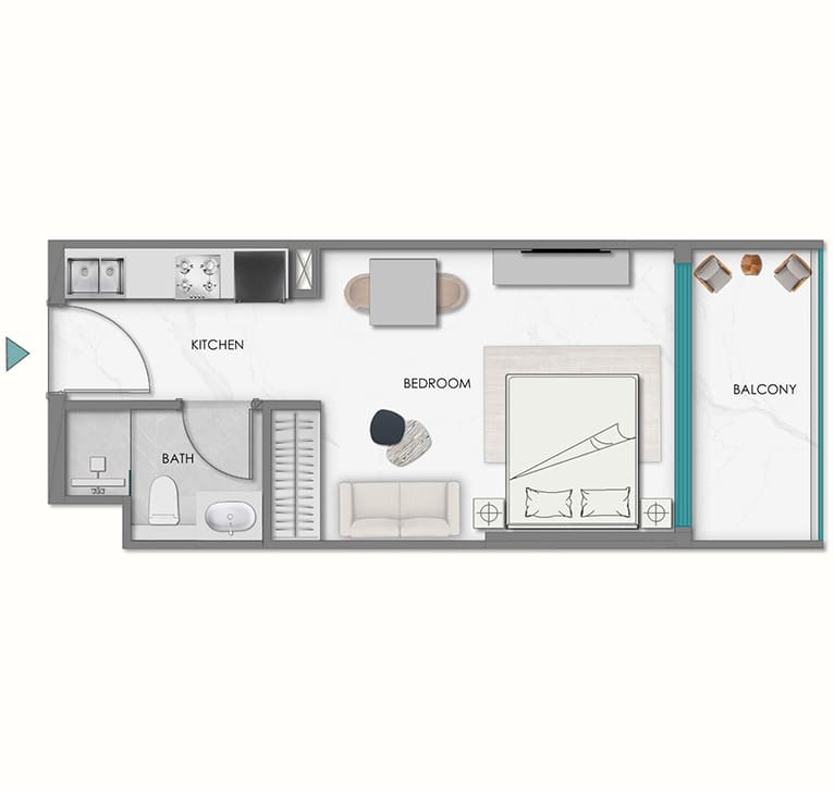 Samana Hills South 2  — Studio floor plan