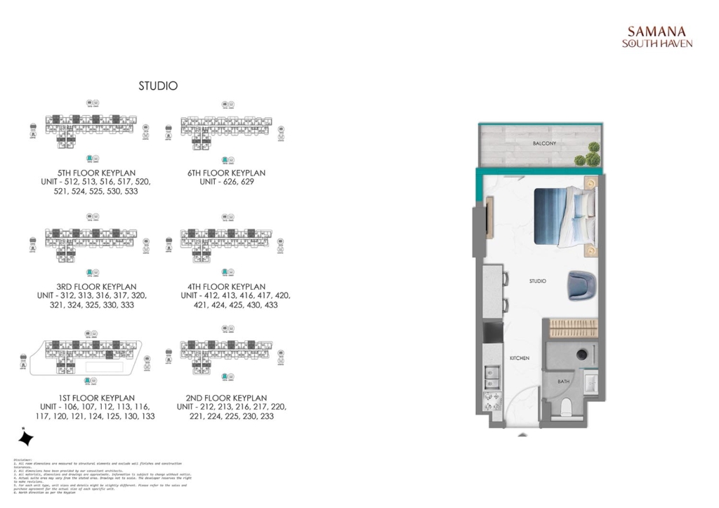Samana South Haven  — Studio floor plan