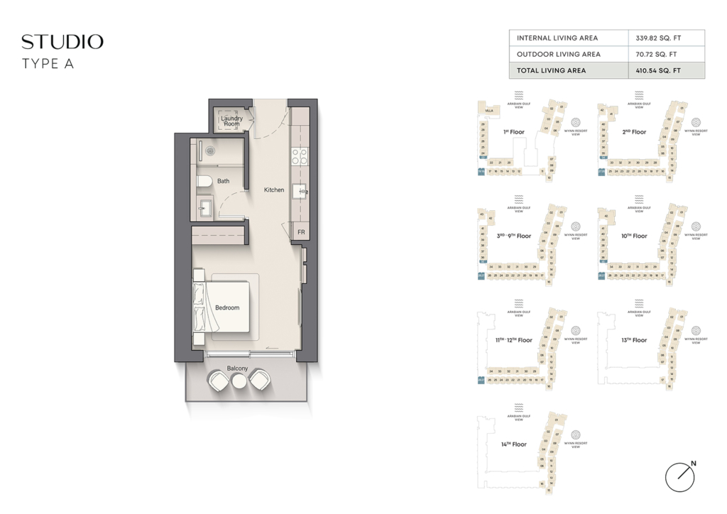 Playa Del Sol — Studio floor plan