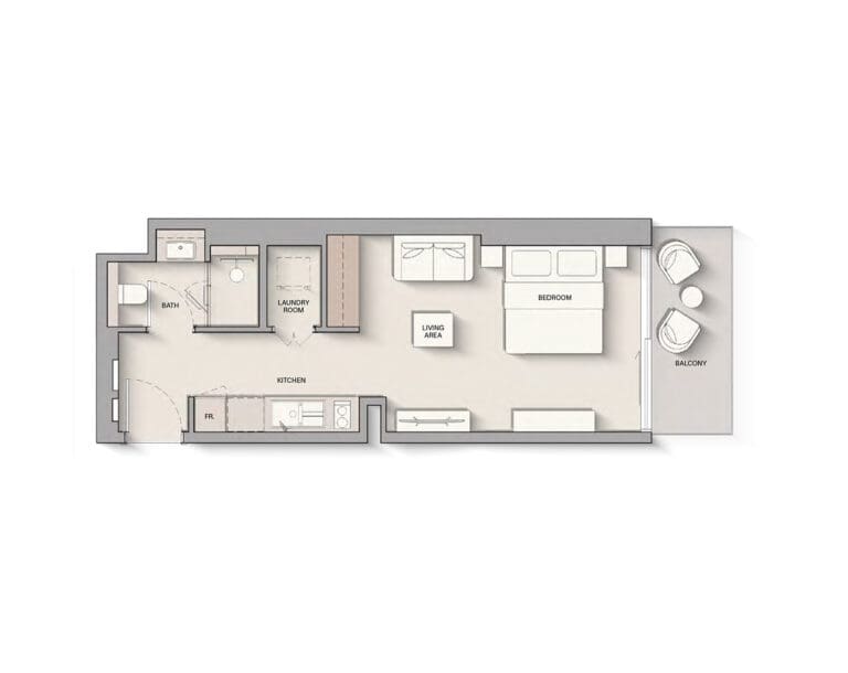 The Hillgate — Studio floor plan