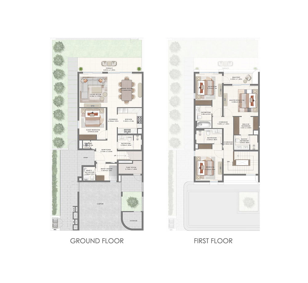 The Valley 2 By Emaar — 4 Bedrooms floor plan