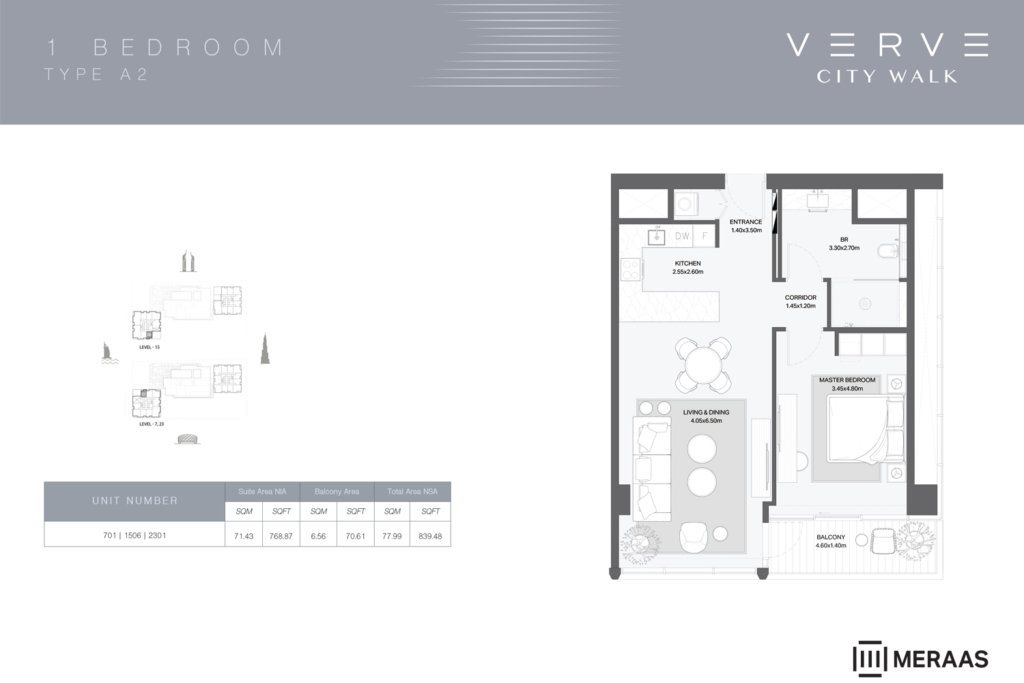 VERVE at City Walk — 1 Bedroom floor plan
