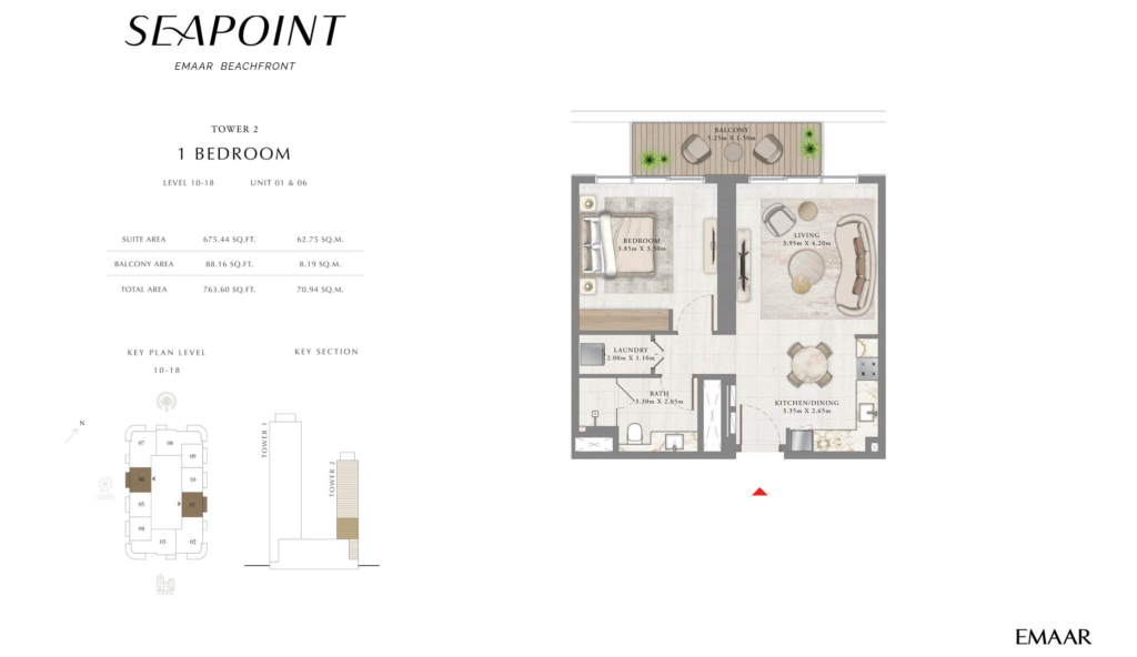 Seapoint — 1BR floor plan