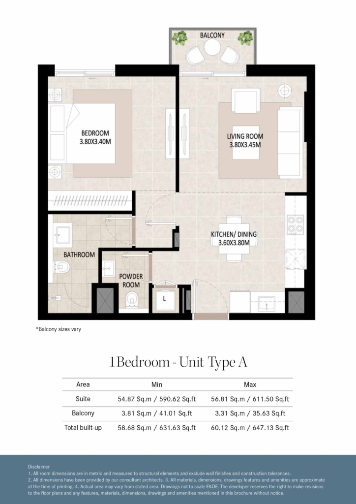 Odessa — 1BR floor plan
