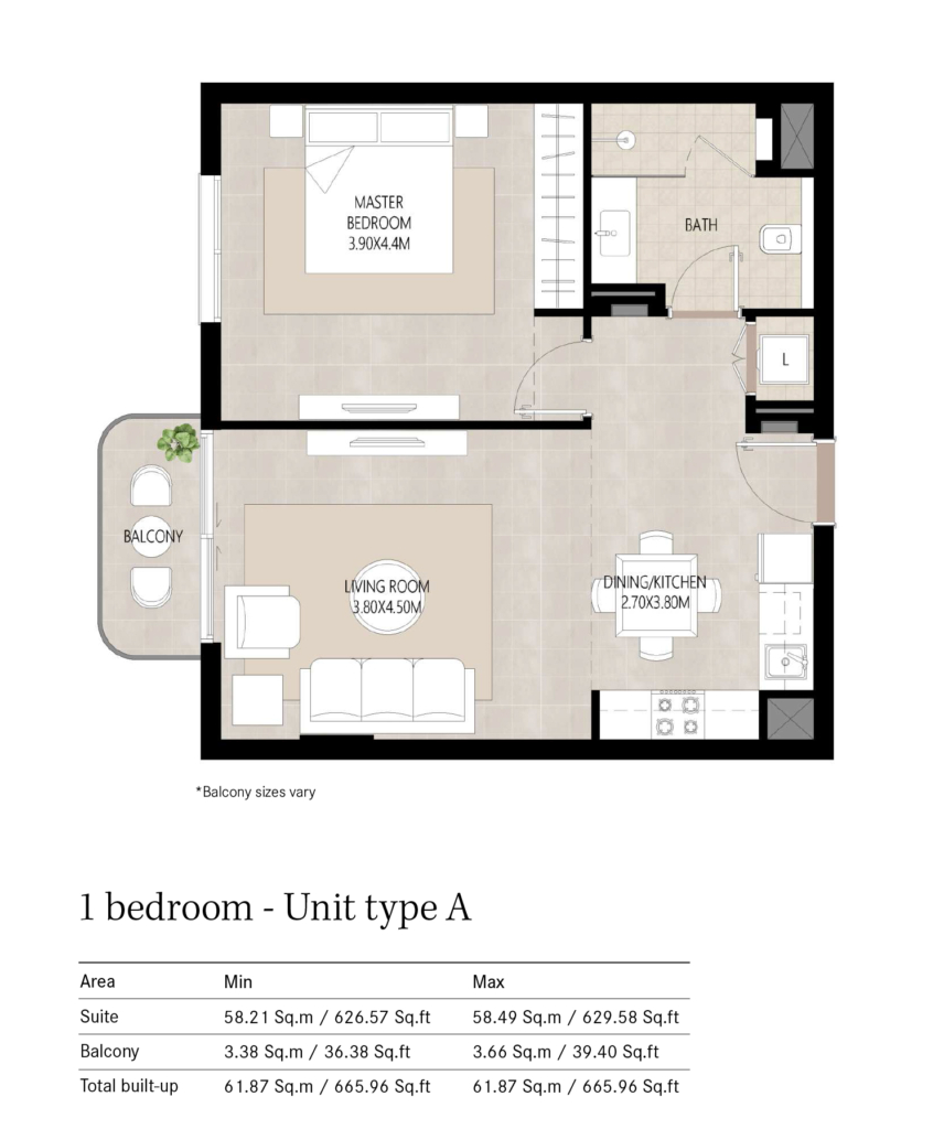 Berkshire Park — 1BR floor plan