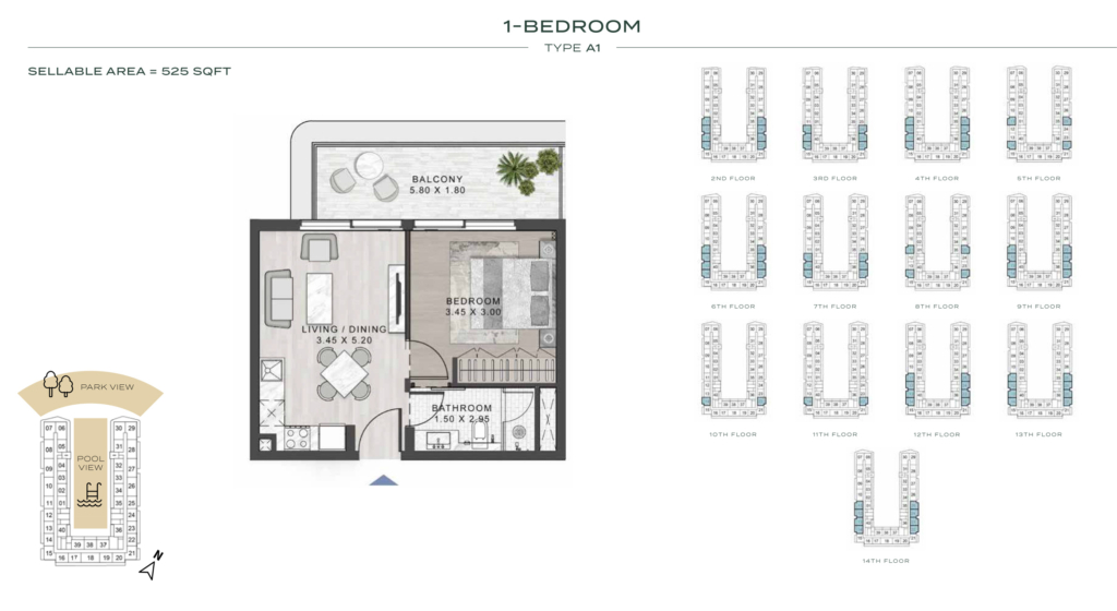 ELO 2 — 1BR floor plan