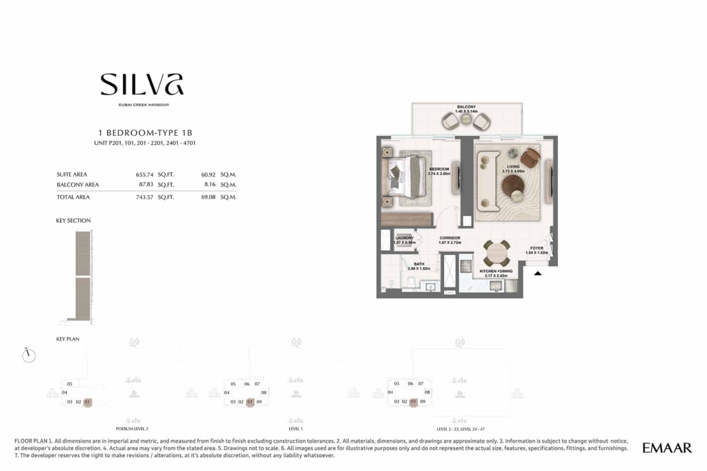 SILVA — 1BR floor plan