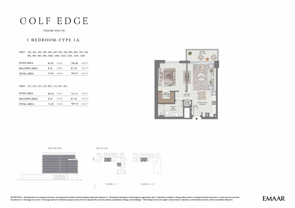 Golf Edge  — 1BR floor plan