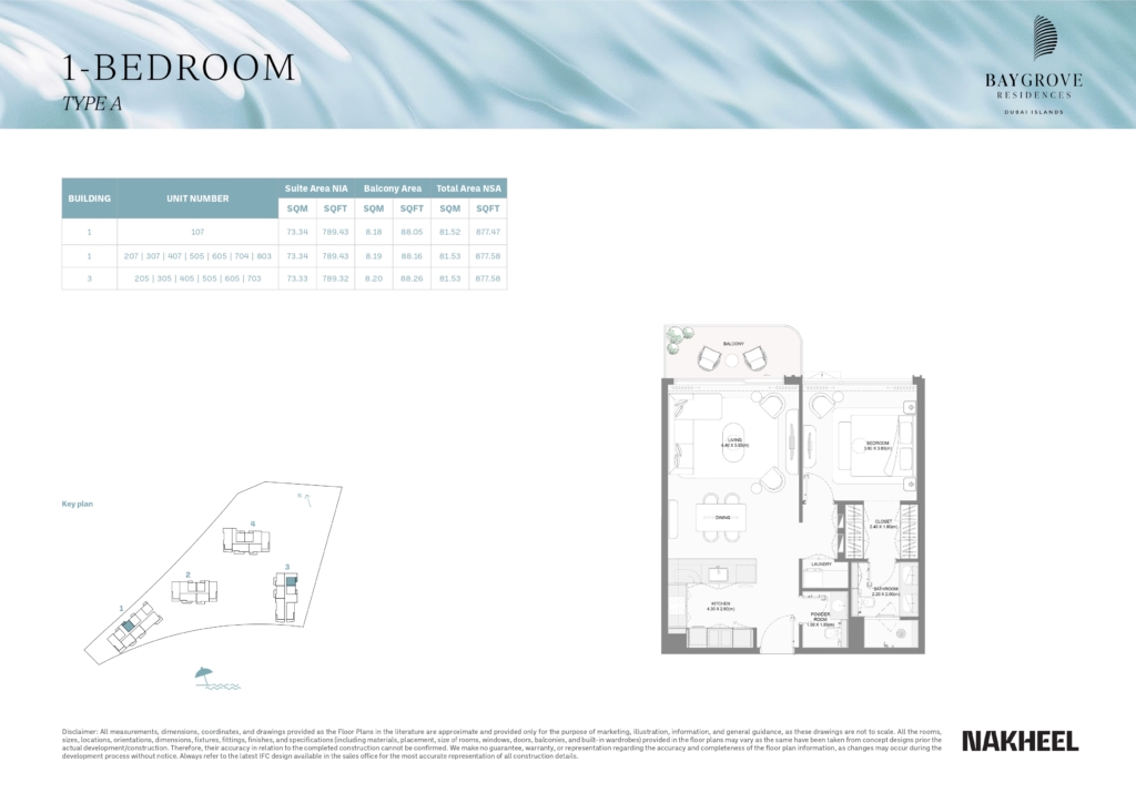Bay Grove Residences — 1BR floor plan