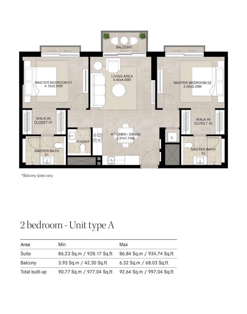 The Baltimore — 2BR floor plan