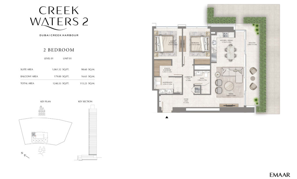 Creek Waters 2 — 2BR floor plan