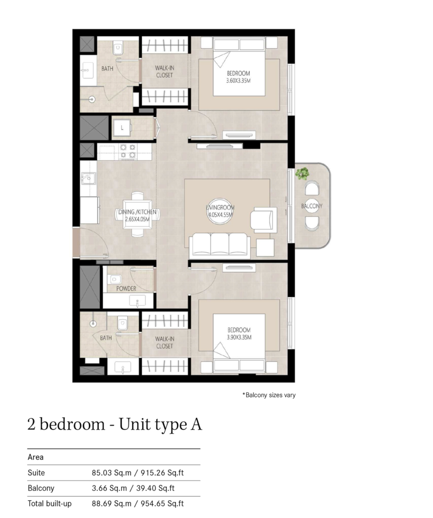 Berkshire Park — 2BR floor plan