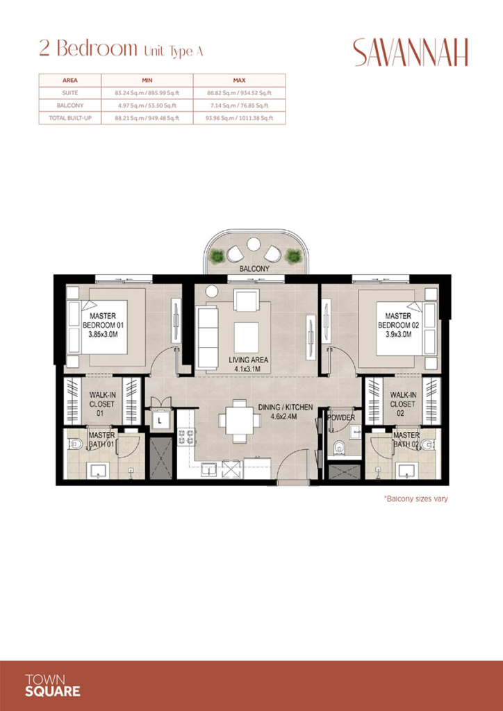Savannah — 2BR floor plan