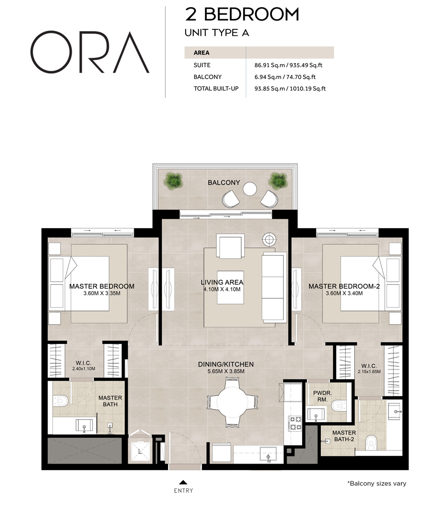 ORA — 2BR floor plan