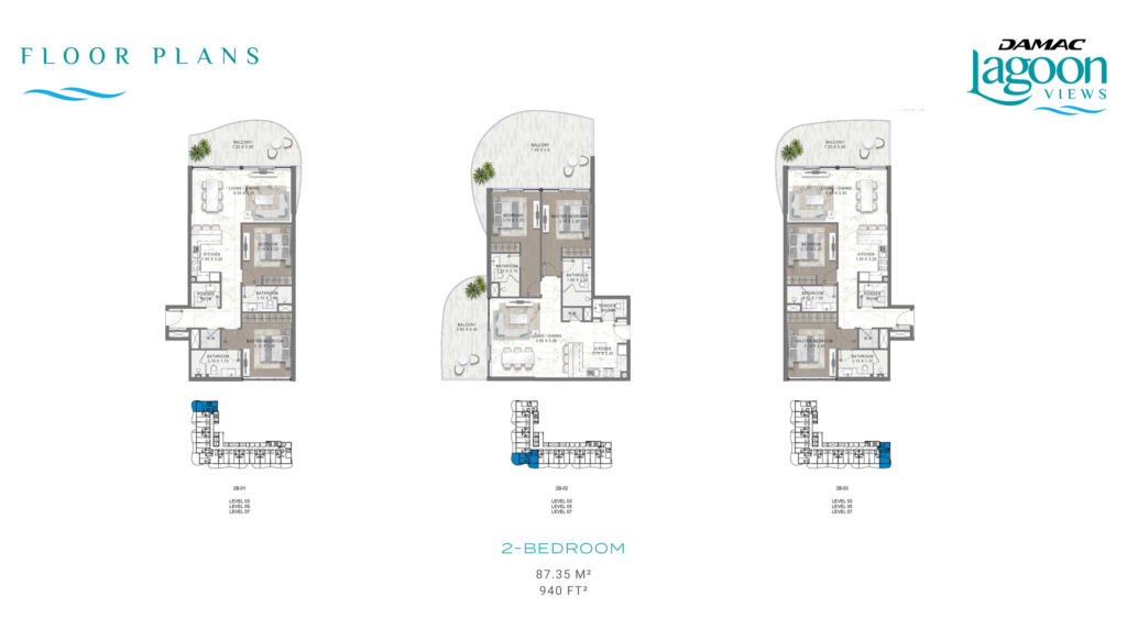 DAMAC Lagoon Views 2 — 2BR floor plan