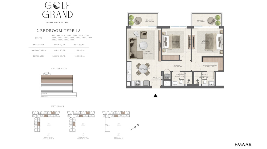 Golf Grand — 2BR floor plan