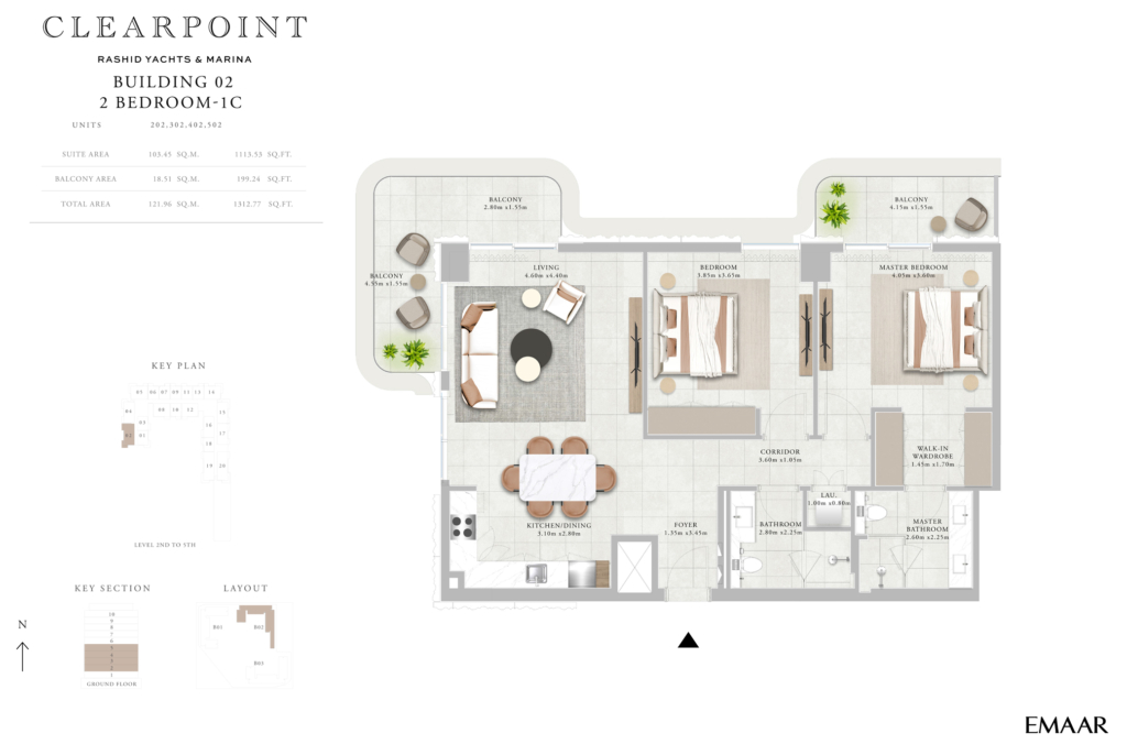 Clearpoint — 2BR floor plan