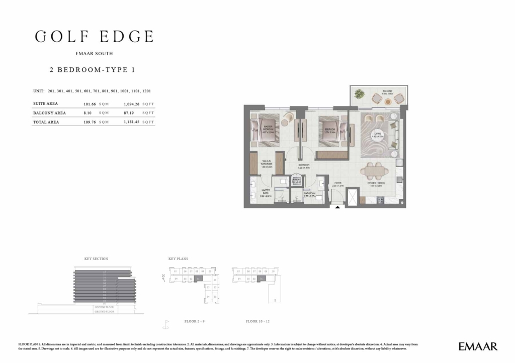 Golf Edge  — 2BR floor plan