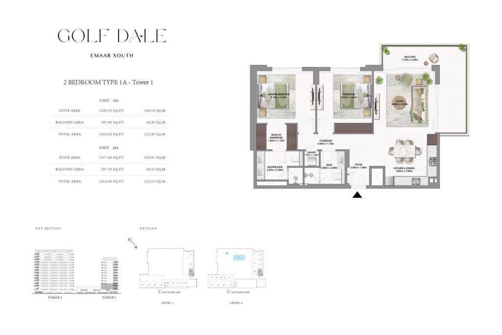 Golf Dale — 2BR floor plan