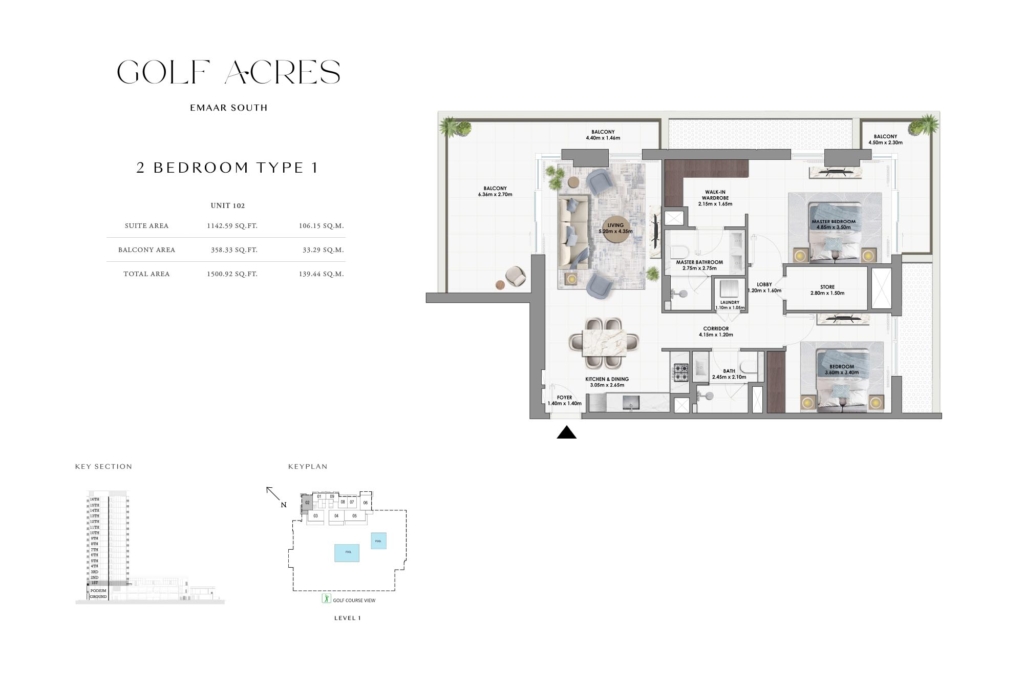 Golf Acres — 2BR floor plan