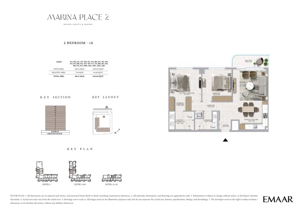 Marina Place Phase  — 2BR floor plan
