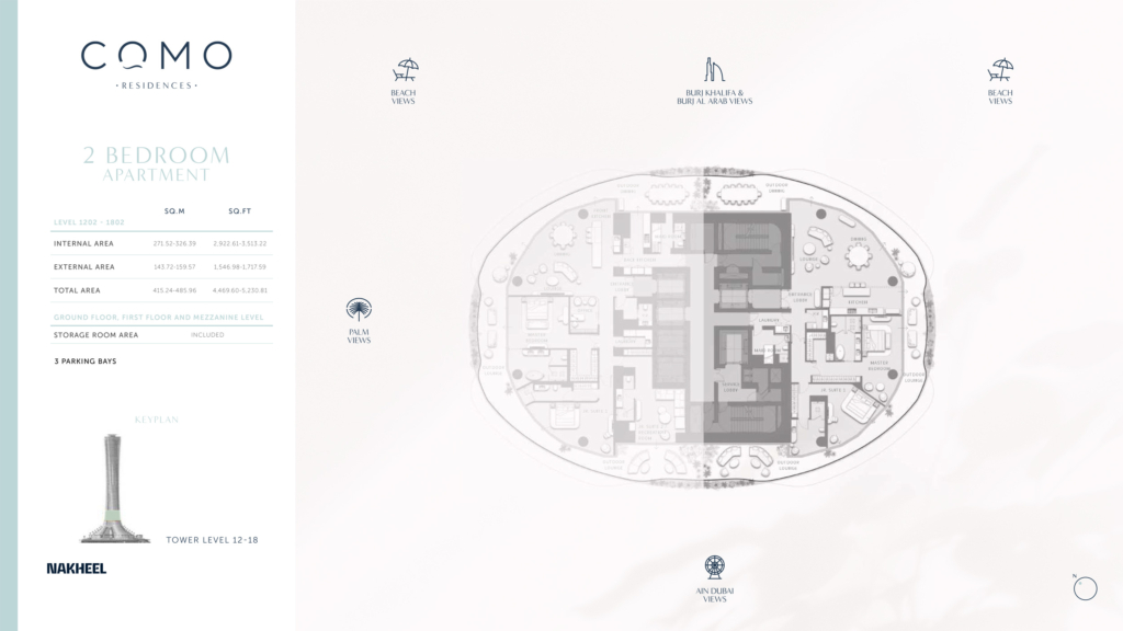 Como Residences  — 2BR floor plan
