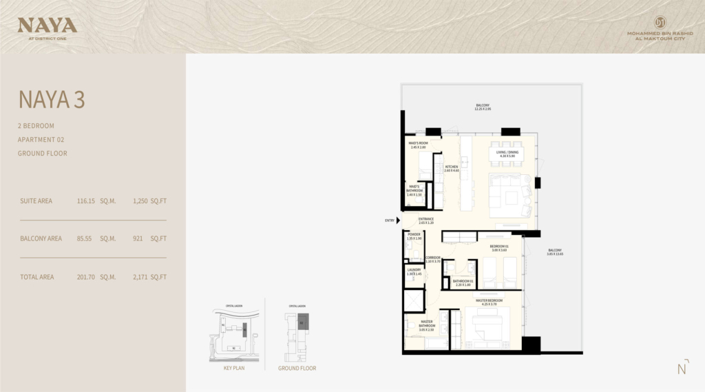 Naya at District One — 2BR floor plan