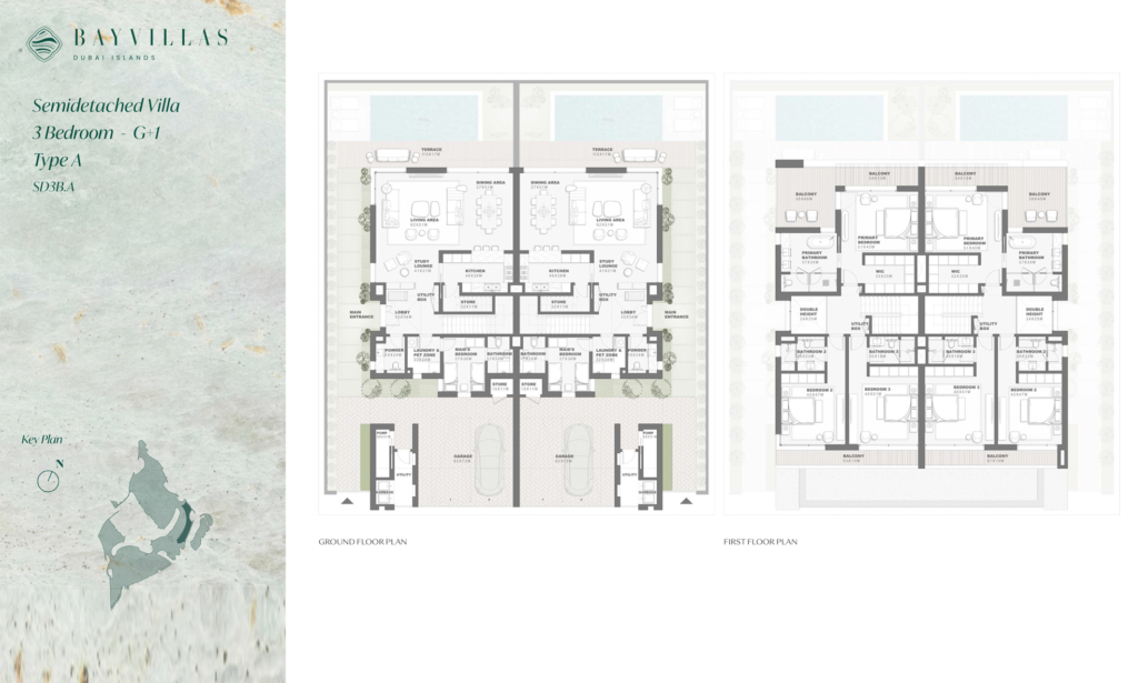Bay Villas Dubai Islands  — 3BR Villa floor plan
