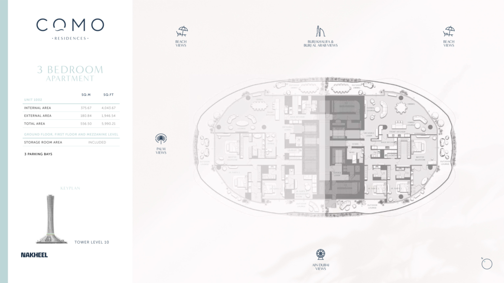 Como Residences  — 3BR floor plan