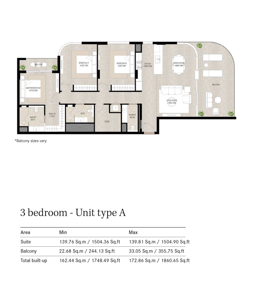 Berkshire Park — 3BR floor plan