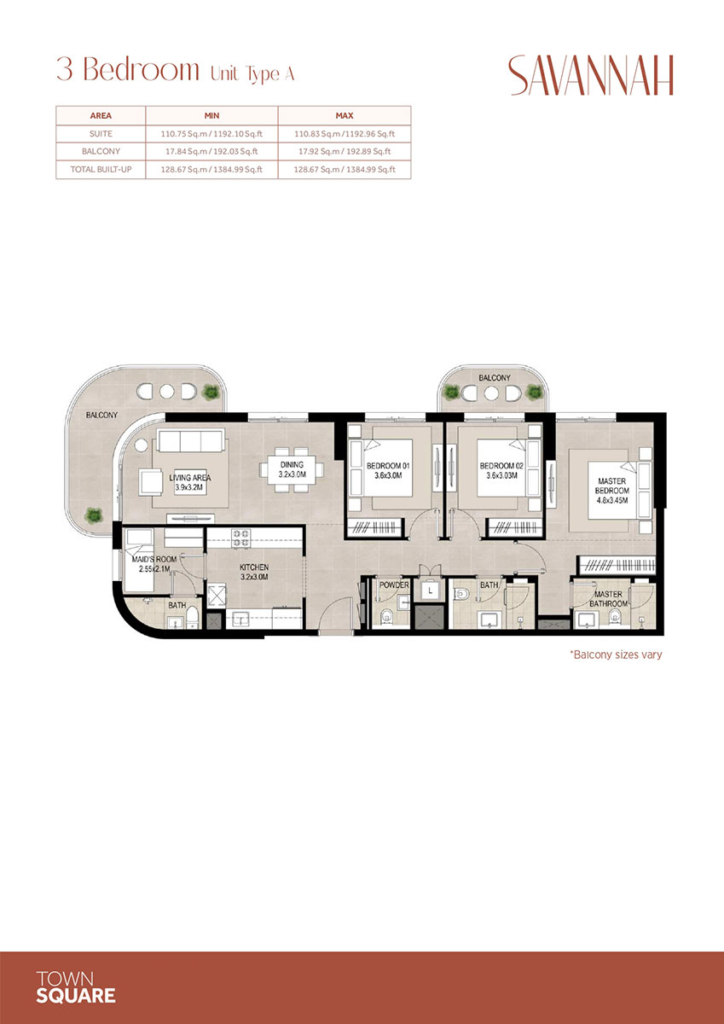 Savannah — 3BR floor plan