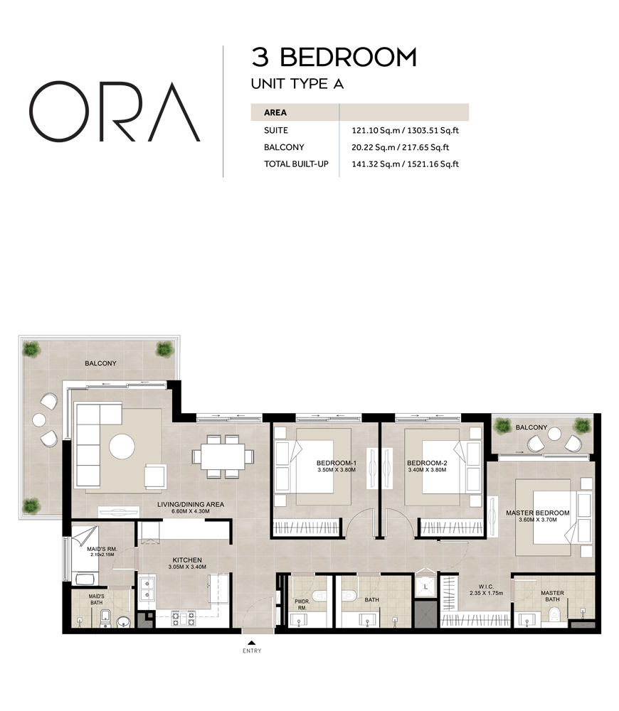 ORA — 3BR floor plan