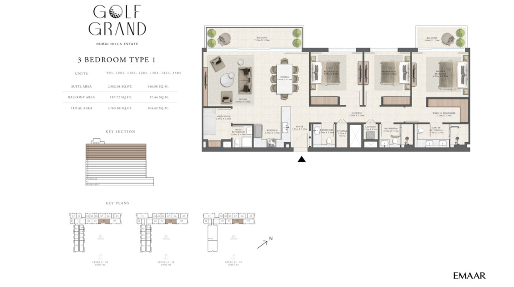 Golf Grand — 3BR floor plan