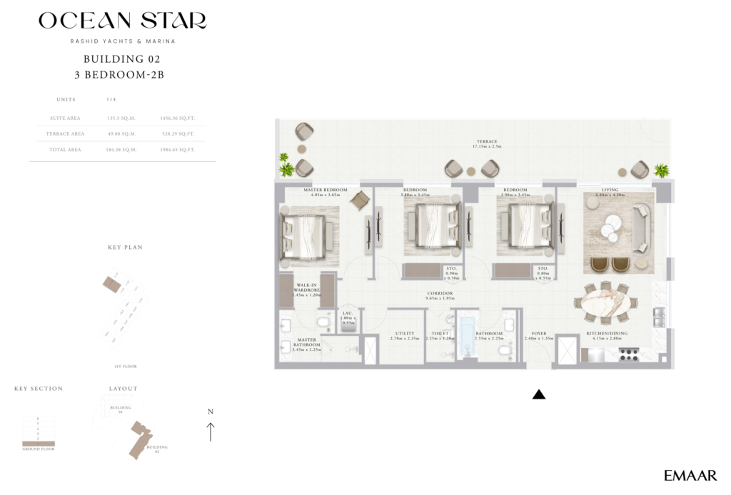Ocean Star — 3BR floor plan