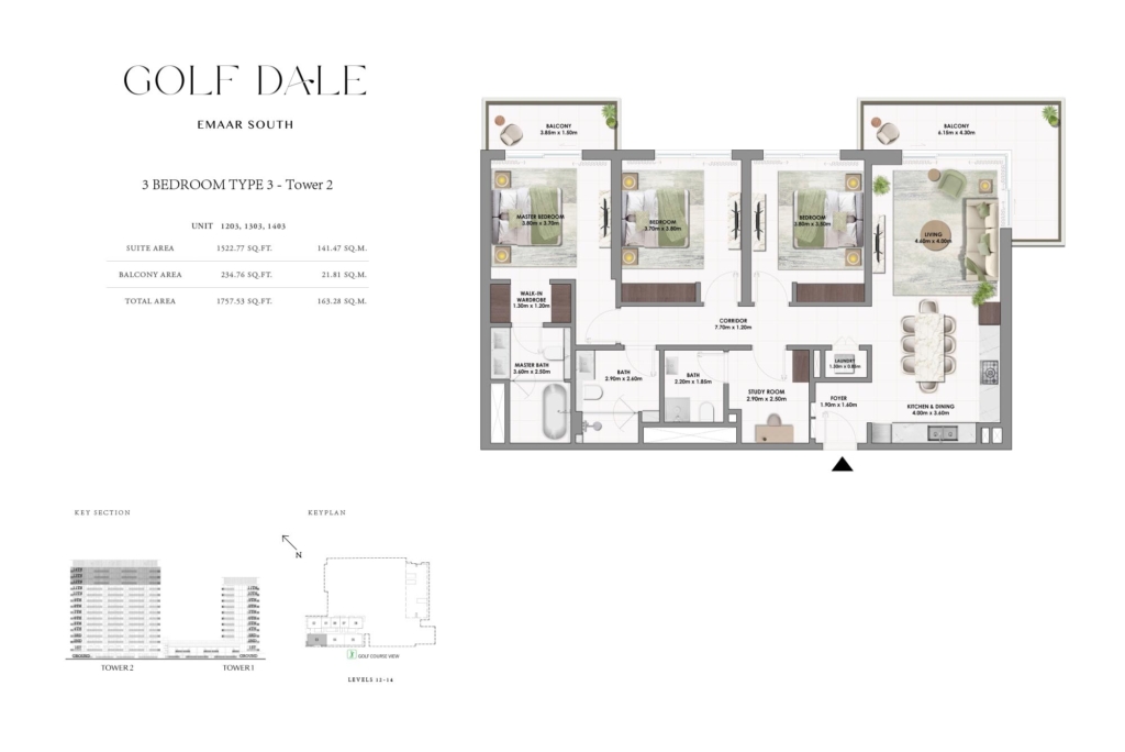 Golf Dale — 3BR floor plan
