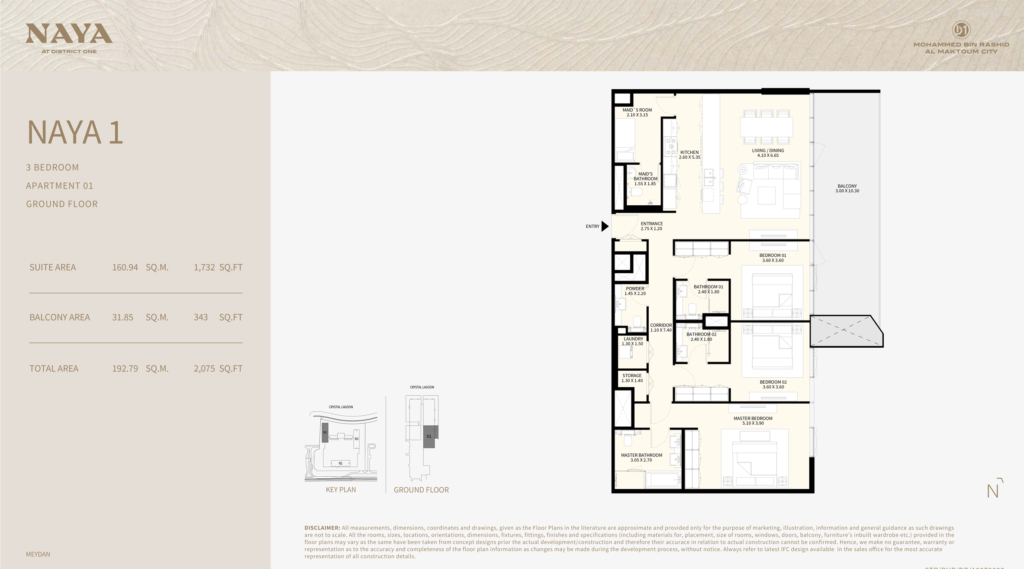 Naya at District One — 3BR floor plan