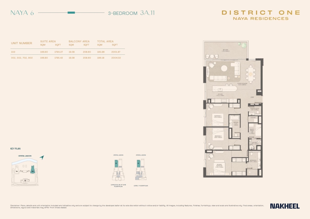 Naya 1 Residences at District One — 3BR floor plan