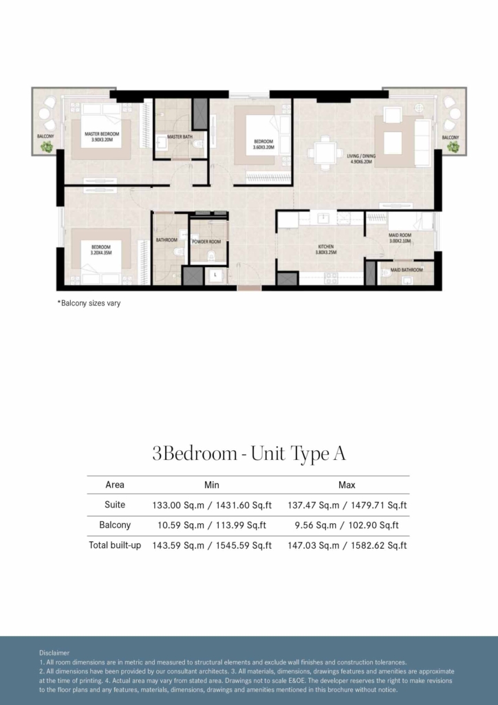 Odessa — 3BR floor plan