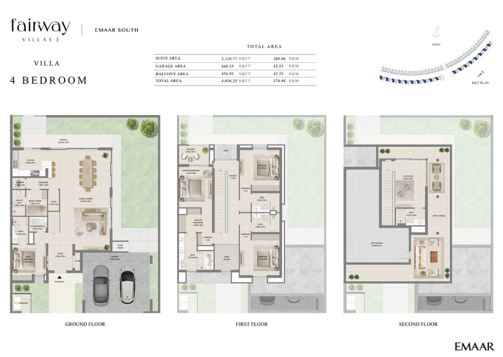 Fairway Villas 3 — 4BR Villa floor plan